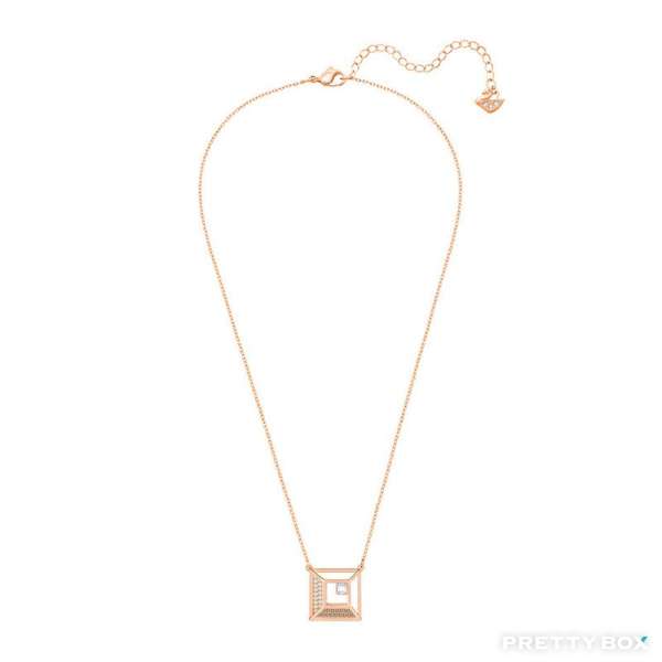 Swarovski 施華洛世奇項鍊 Hillock Square 鍊墜鍍玫瑰金色  5351080