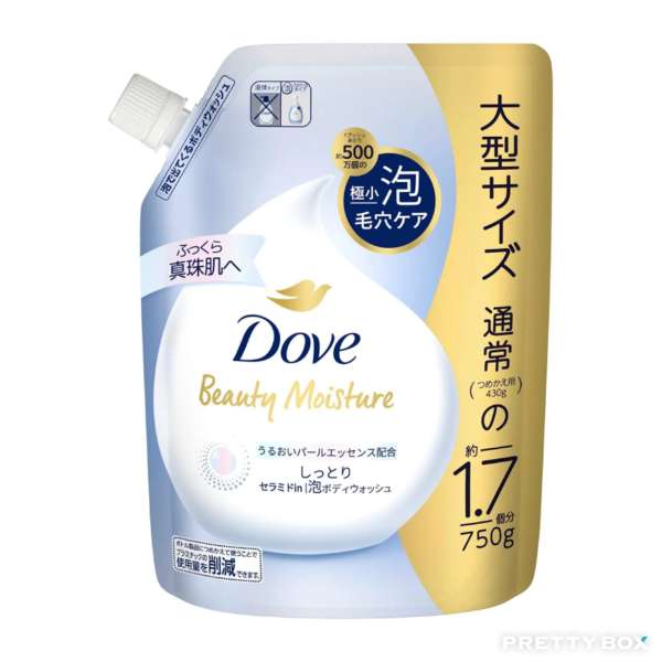 Recambio de gel de ducha espumoso humectante Dove Beauty 750 g (contiene esencia de perla + ceramida)