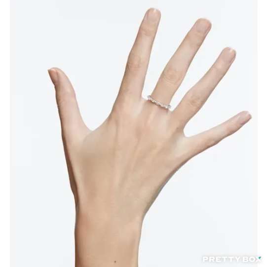 施華洛世奇 5354786 Vittore 欖尖形戒指，白色（尺寸 55）