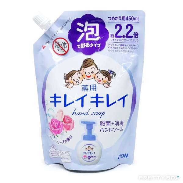 LION KIREI KIREI Jabón de Flores de Recambio Desinfectante de Manos Burbuja Infantil 450ml