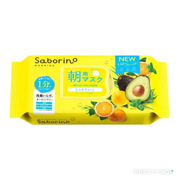 BCL Saborino Savorino Morning Mascarilla Todo En Uno Aguacate Afrutado Tipo Húmedo 32uds