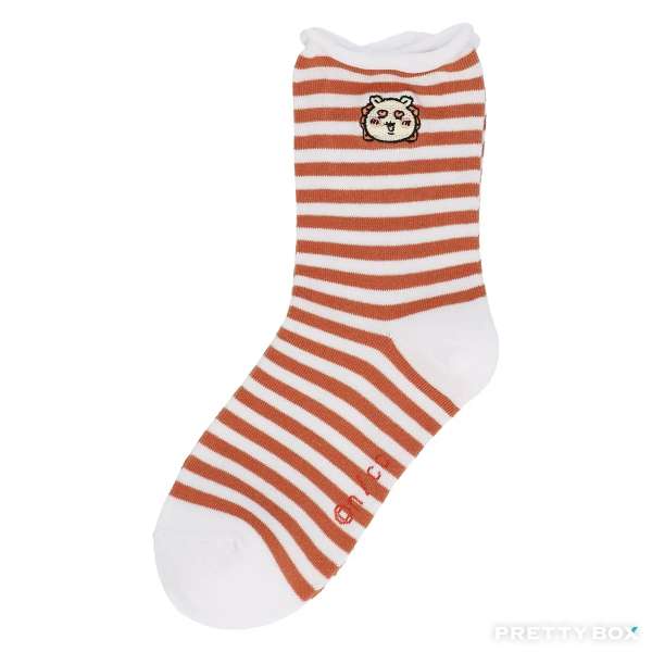 CHiiKAWA 刺繡條紋襪子 - 獅薩