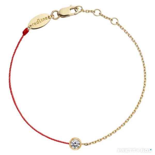 Redline - Pure 0.10克拉圓形鑽石黃金半繩半鏈女士手鍊 - 2 J