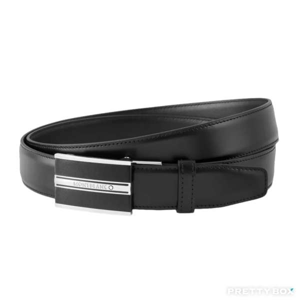 Montblanc Black 30MM Leather Belt MB118421