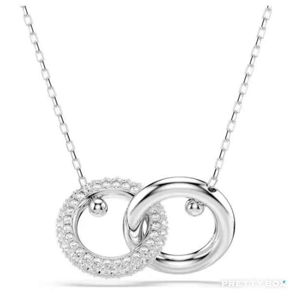 SWAROVSKI施華洛世奇5670251, Dextera 鏈墜 環形相扣, 白色, 鍍白金色