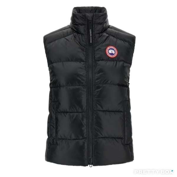 Canada Goose # 2237L 9061 M 標誌貼片拉鍊襯墊馬甲(黑色)