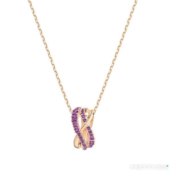 施華洛世奇 5563907 Twist 吊墜項鍊 紫色和鍍玫瑰金色