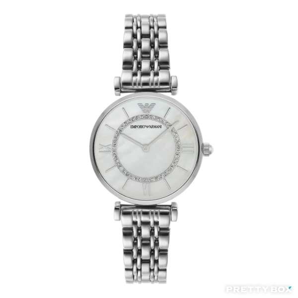 Emporio Armani AR1908 珍珠母貝腕錶 銀色女錶