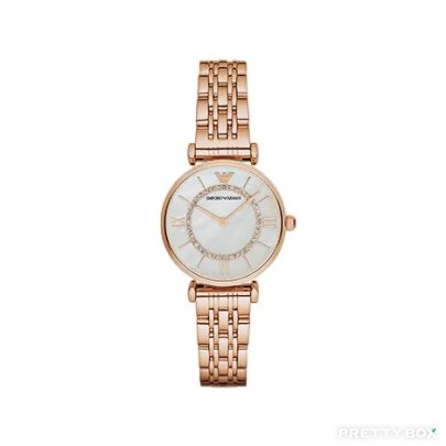 Emporio Armani AR1909 珍珠母貝腕錶 玫瑰金色女錶