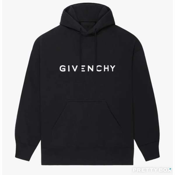 Givenchy #BMJ0HC3YAC001 L Logo印花休閑連帽衛衣 男款 黑色