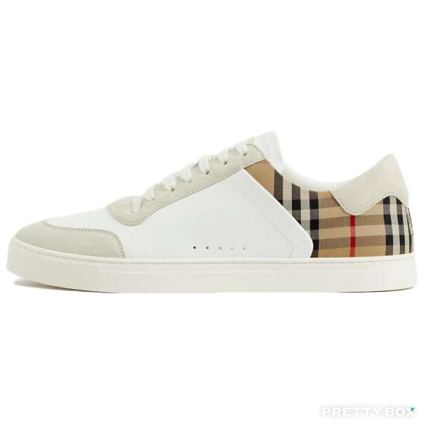 Burberry # 8069089 LEATHER, SUEDE AND CHECK SNEAKERS EU42