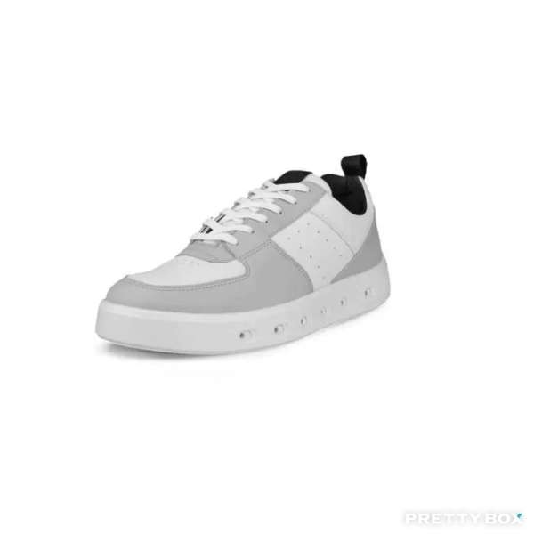 ECCO#52081454301 EU44 街頭720系列 牛皮 透氣休閑時尚 低幫 板鞋 男款 水泥灰