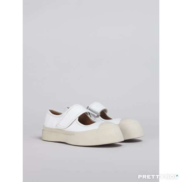 Marni # 白色納帕皮革瑪麗珍運動鞋 SNZW003120P272200W01-36