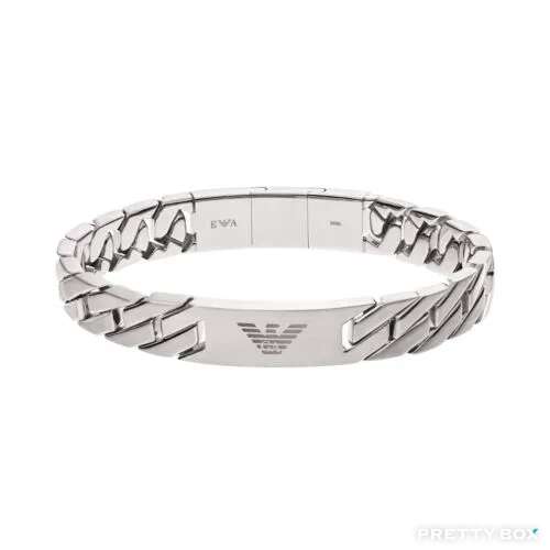 Emporio Armani EGS2435040 銀色不鏽鋼男士手鏈
