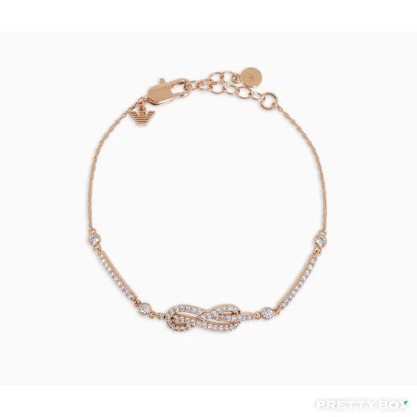 Emporio Armani EGS3109221 鍍玫瑰金色銅製閃石女士手鏈