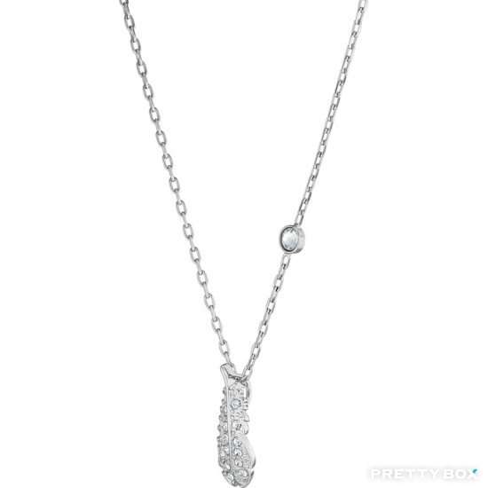 施華洛世奇 5512365 NAUGHTY 羽毛造型項鍊 (鍍白金色)