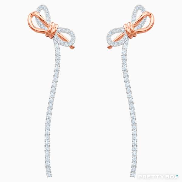 施華洛世奇 5447083 LIFELONG BOW 蝴蝶結流蘇穿孔長耳環
