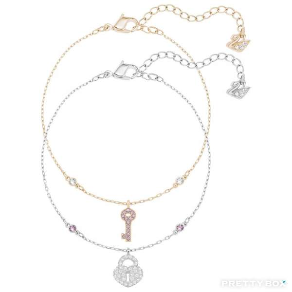 Swarovski 5272251 CRYSTAL WISHES Lock & Key Bracelet Set