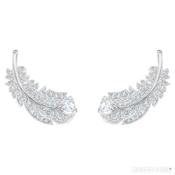 施華洛世奇 5482912 NICE 羽毛造型穿孔耳環