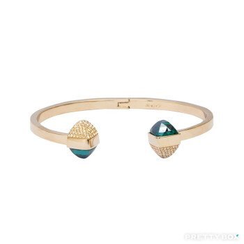 Swarovski施華洛世奇 Glance 綠色和金色水晶 開口手鐲 5294962