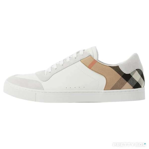 Burberry # 8024125 Leather Suede and House Check Sneakers EU42
