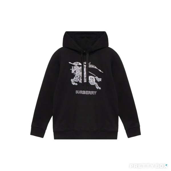 Burberry #8072776 XXLBurberry embroidered-EKD logo-print Hoodie
