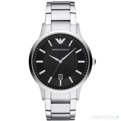 Emporio Armani AR11181黑面白鋼男士石英腕錶