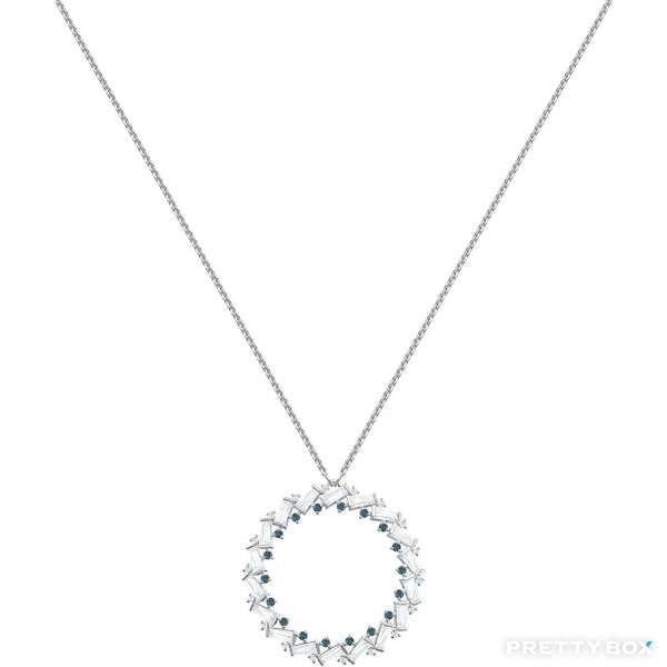 Swarovski 施華洛世奇 Naeli 白色長方形水晶藍色寶石項鍊 5467454