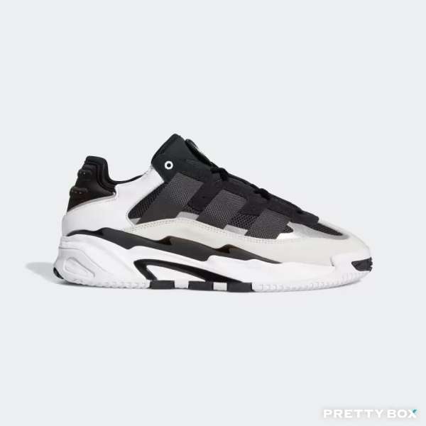 Adidas #H67360 Niteball 網布皮革 黑白色 男女同款(UK 9)