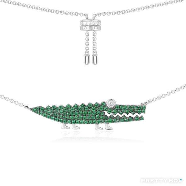 APM Monaco - LIMITED COLLECTION #AC3895XKG  純銀綠色小鱷魚項鍊